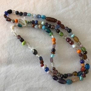 Multicolored stone necklace